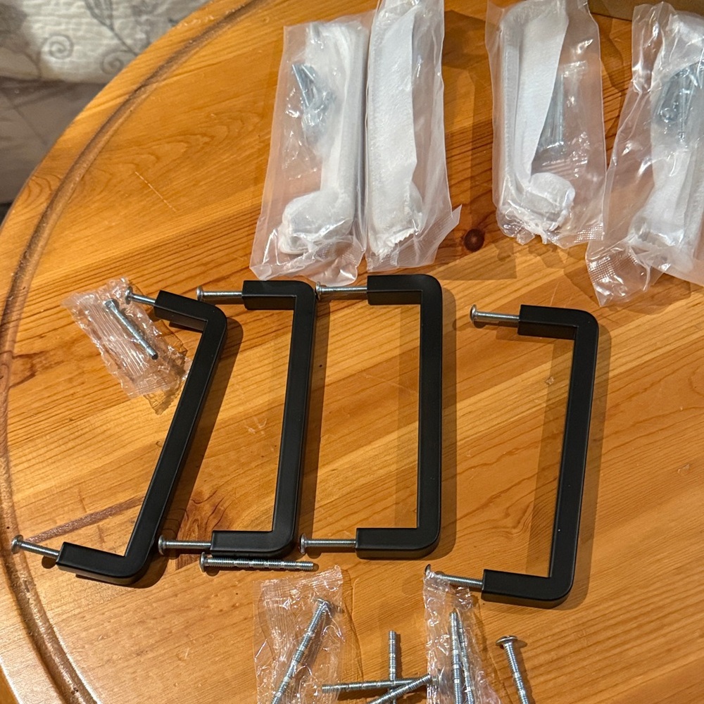 Black Cabinet Handles with Screws x10